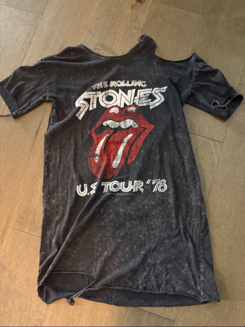 The Rolling Stones Black & Red Tongue Tour Tshirt Mini Dress